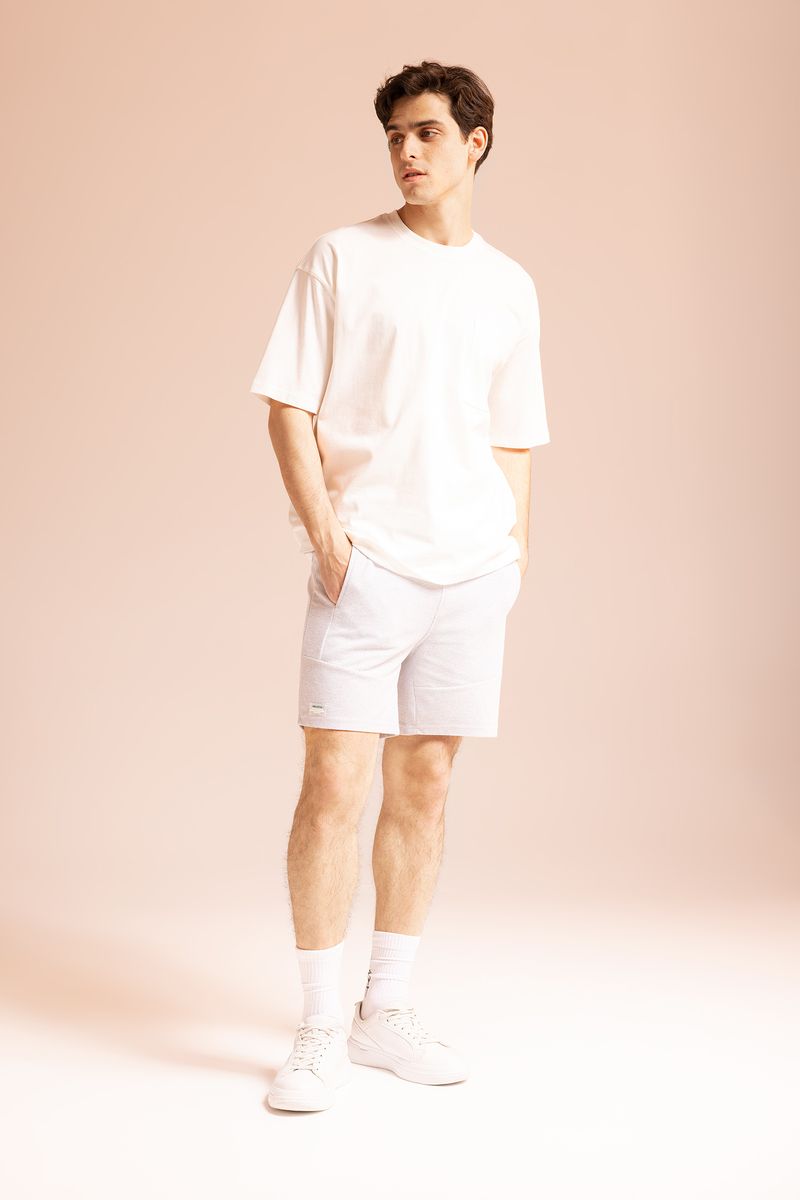 Man Young Slim Fit Knitted Short - Grey
