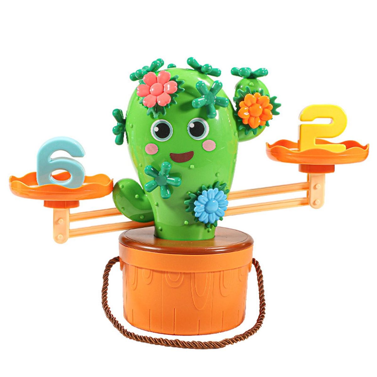 1 Set Balance Scale Toys Cactus Flower Pot Thinking Math Toys Green