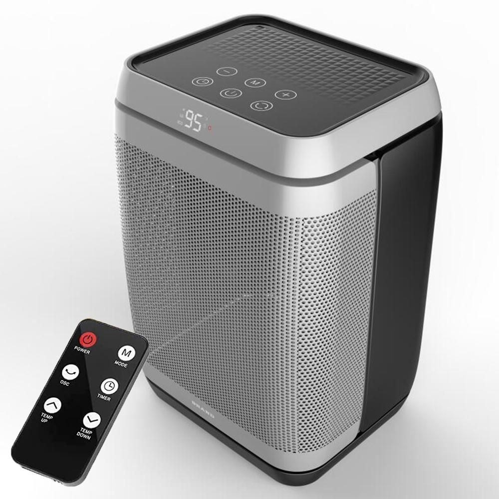 Aoresac 1500W Portable Space Heater with Remote Control 80°Oscillation PTC Ceramic Heater with Digital Display 4 Modes 12h Timer Adjustable Thermostat  Quiet