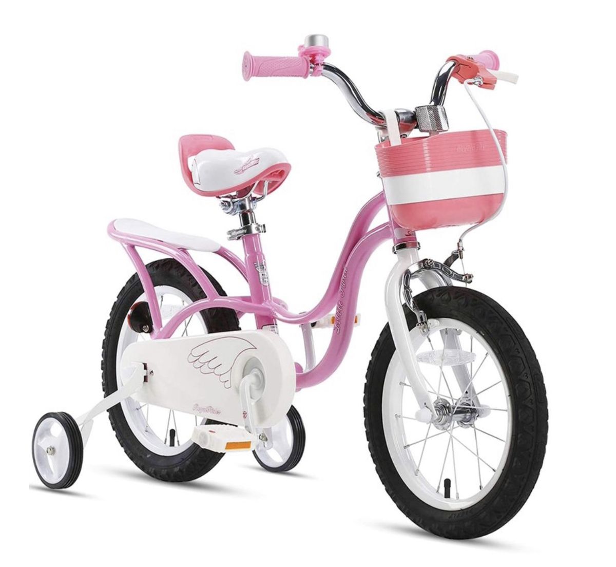 Royalbaby Little Swan Pink 14 Girl's Bicycle With Training Wheels And Basket