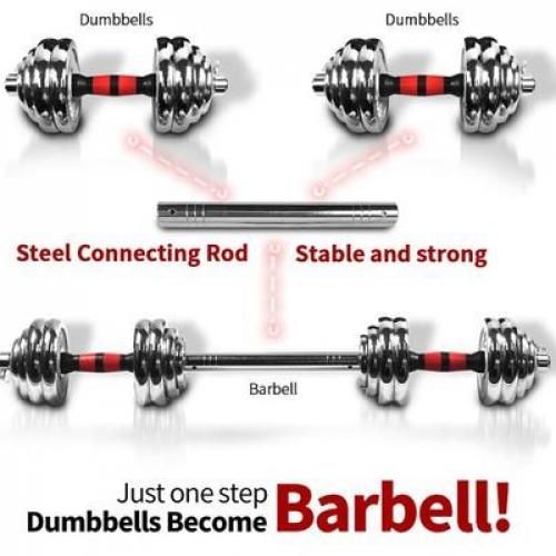 Adjustable 20kg  Chrome Dumbell Set-10kg Each