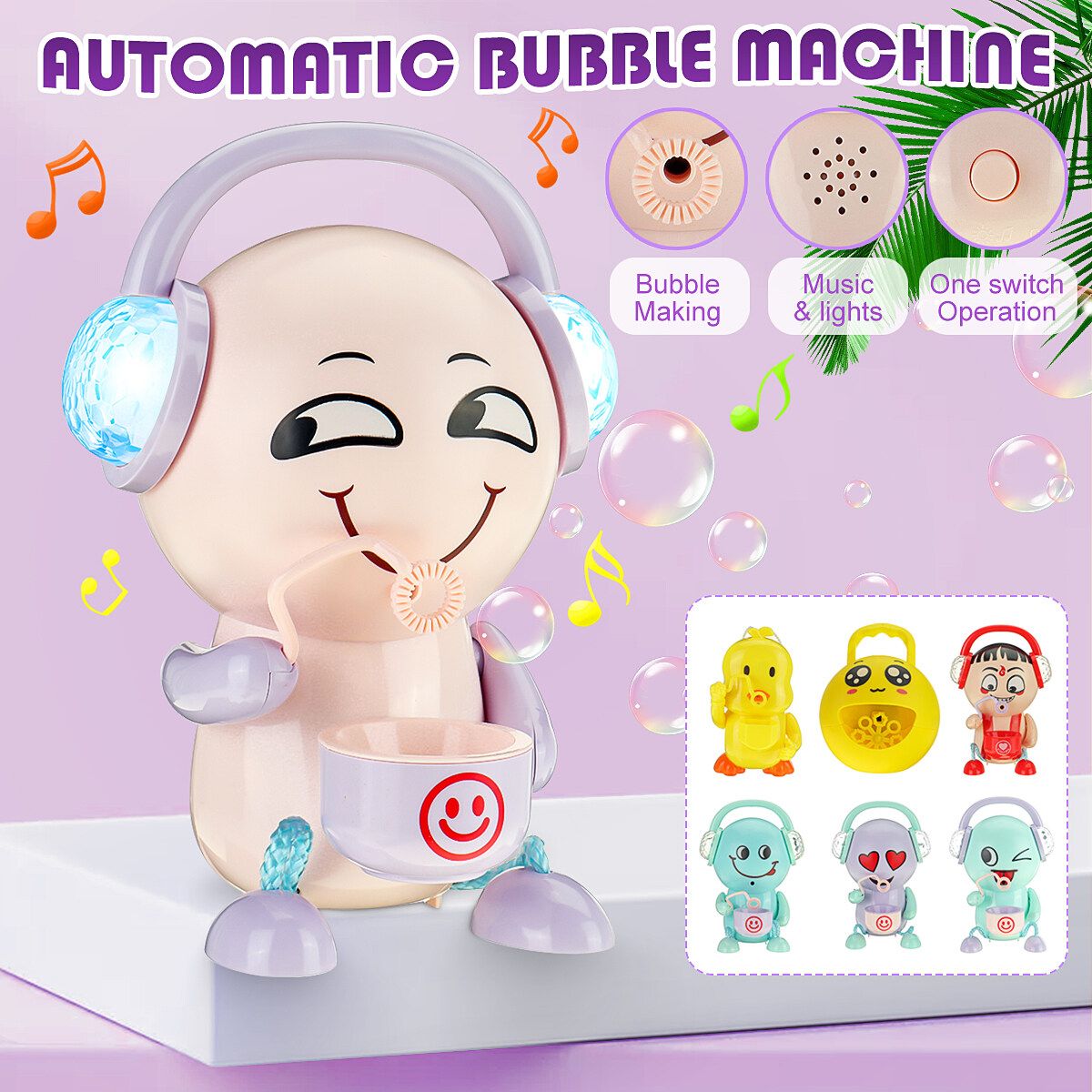 Children Automatic Electric Bubble Machine Baby Kids Toy With Music And Lights A