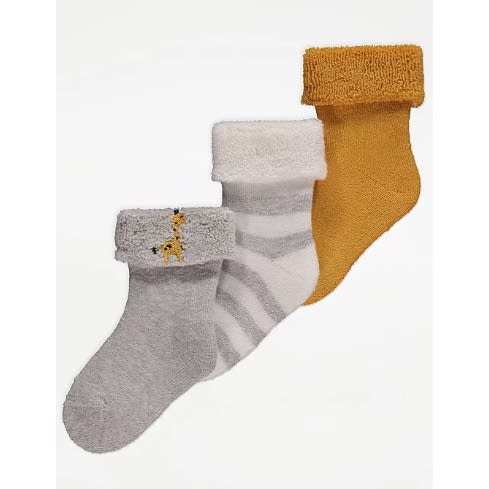 Grey Terry Socks - 3 Packs
