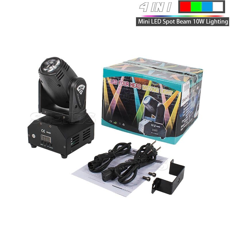 Mini RGBW LED 10W LED Beam Moving Head Light High Power 10Watt Quad Stroboscope LED