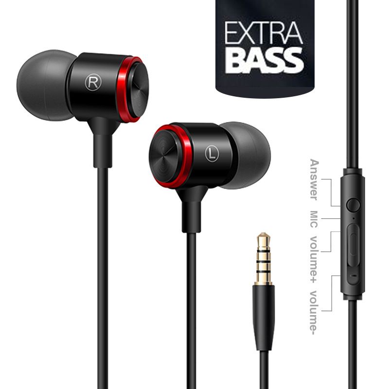 Stereo Bass Headphone In-Ear 3.5MM Wired Metal HIFI