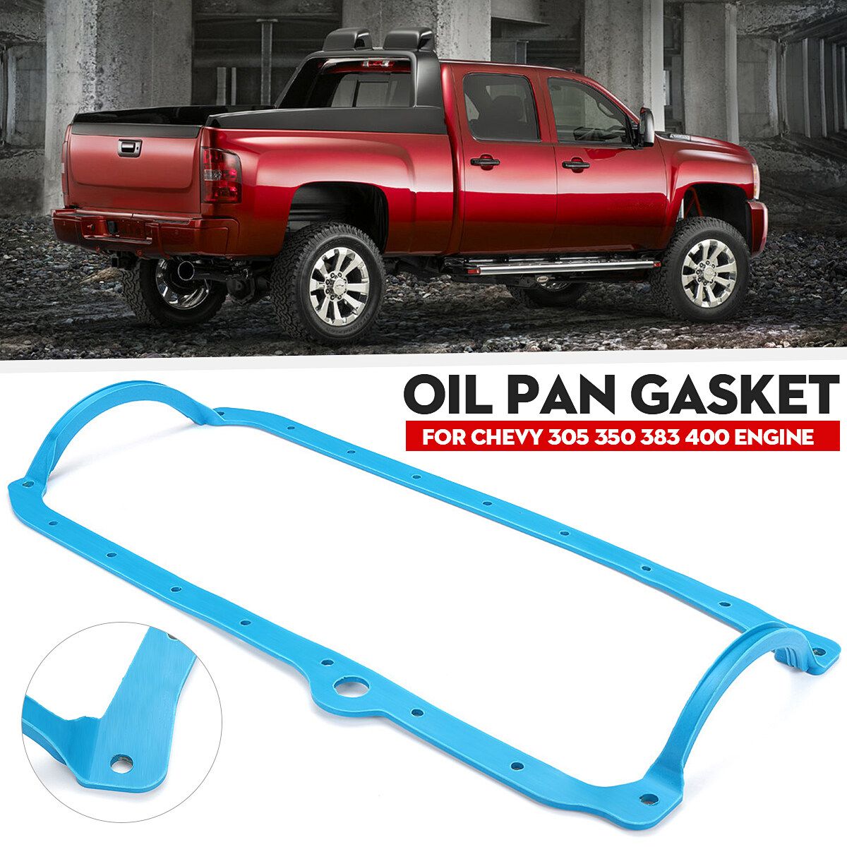 SBC 1 Piece Oil Pan Gasket Blue 86 - Up Late Fits Chevy 305 350 383 400 Engine