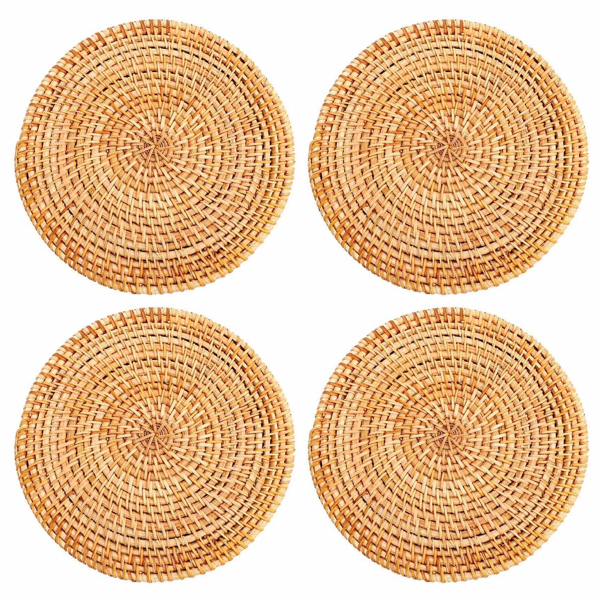 4 Pcs Rattan Trivets for Hot Dishes-Insulated Hot PadsDurable Pot Holder for TableHeat Resistant Mats for Kitchen