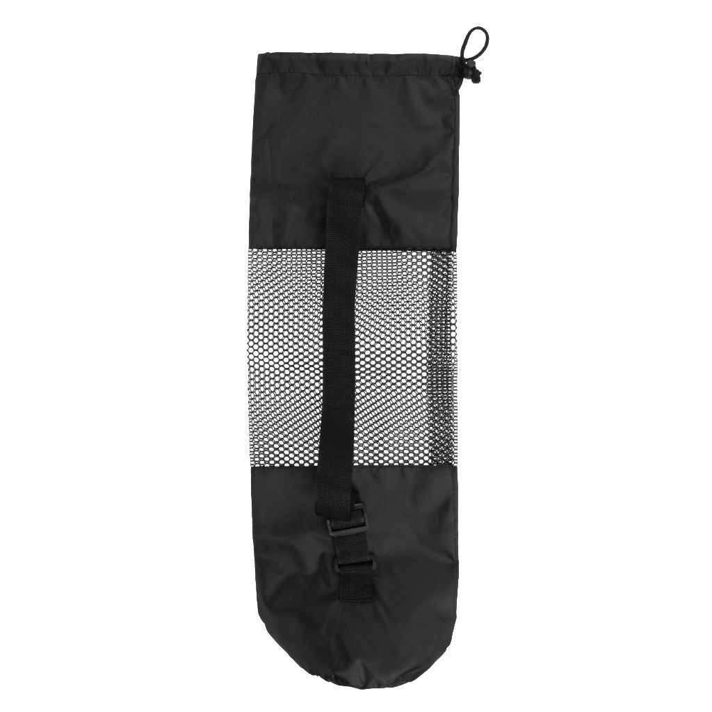 Yoga Mat Bag Mesh Center Adjustable Strap Nylon Carrier Washable Black
