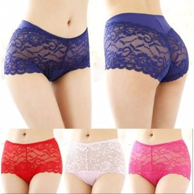 Set of 4 Lacy Panties - Multicolour