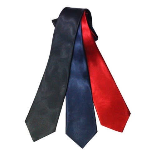 Set Of 3 Men's Long Ties - Black, Blue And Red