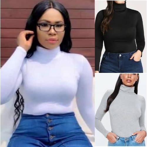 Turtleneck Long Sleeve Body Hug Tops - 3 Pieces