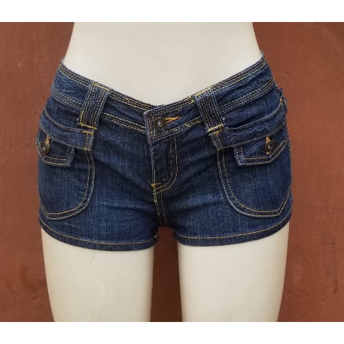 Ladies Stretchy Designer Bumshort- Blue