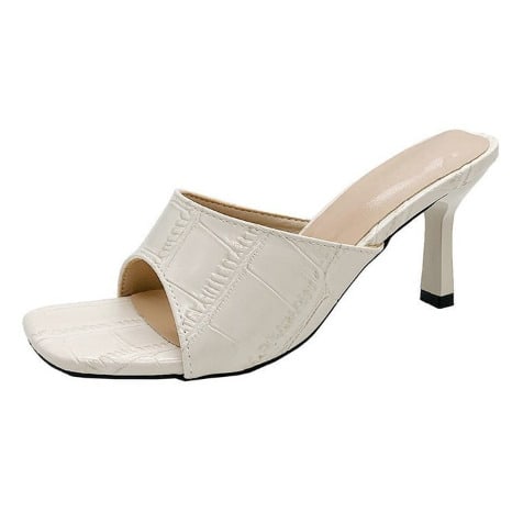 Ladies' Heel Slippers-WHITE