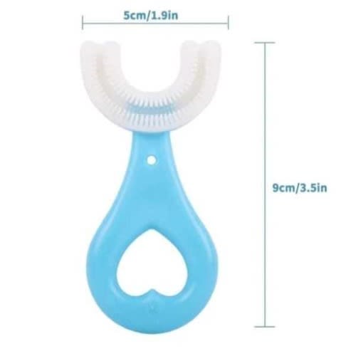 U Shapped Children's Training Manual Brush - Blue