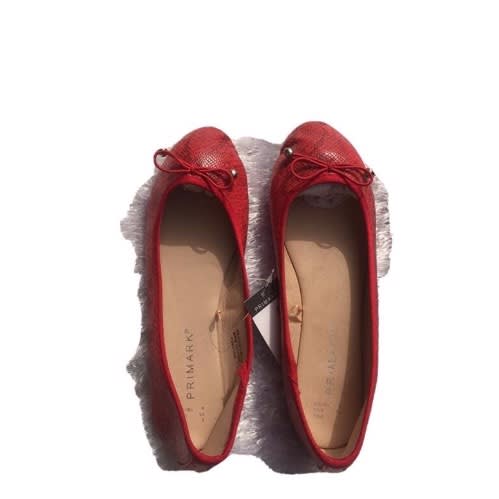 Ladies Croc Ballet Pumps- Red