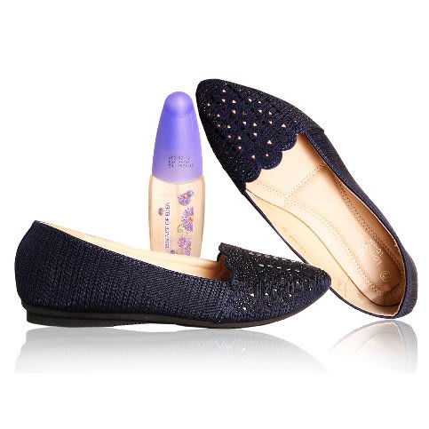 Lomanice Caribbean Flat Shoes - Black + Free Gift