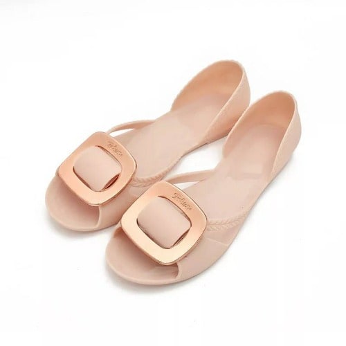 Flat Peep Toe Jelly Shoe