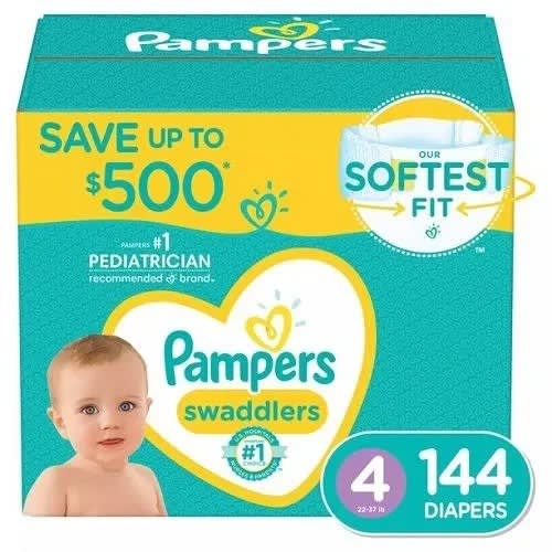 Swaddlers Active Baby Diapers - Size 4 - 144 Diapers