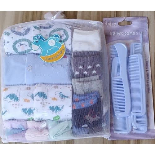 Newborn Gift Pack 10 In 1 Unisex - Sleepsuits + 12set Free Combs