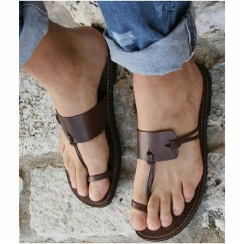 Ladies Leather Slippers - Coffee /Brown