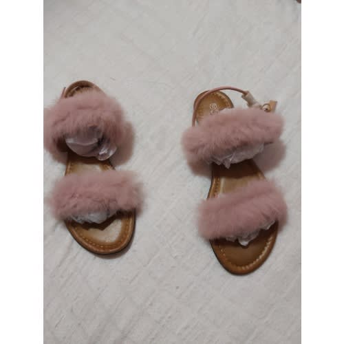 Plain Fur Sandal Pink