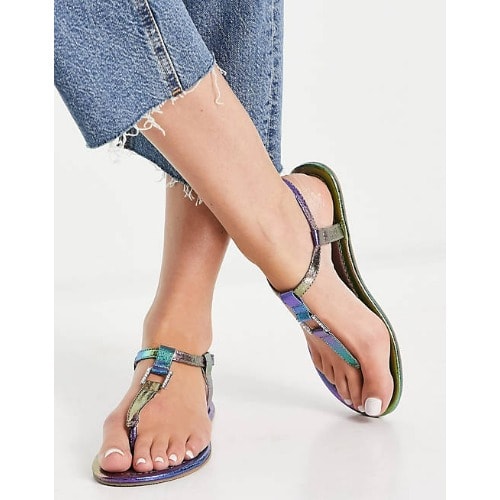Iridescent Flat Sandals