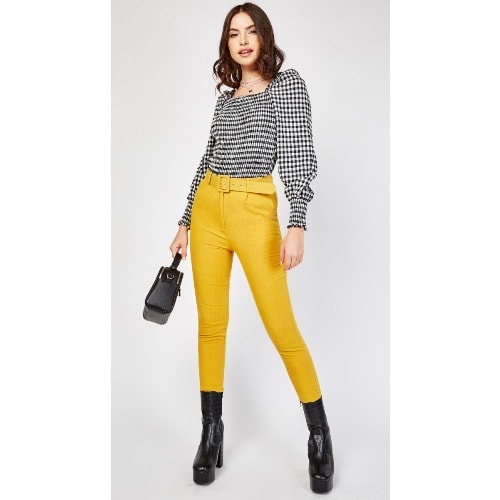 Reyon Cigarette Belted Trousers