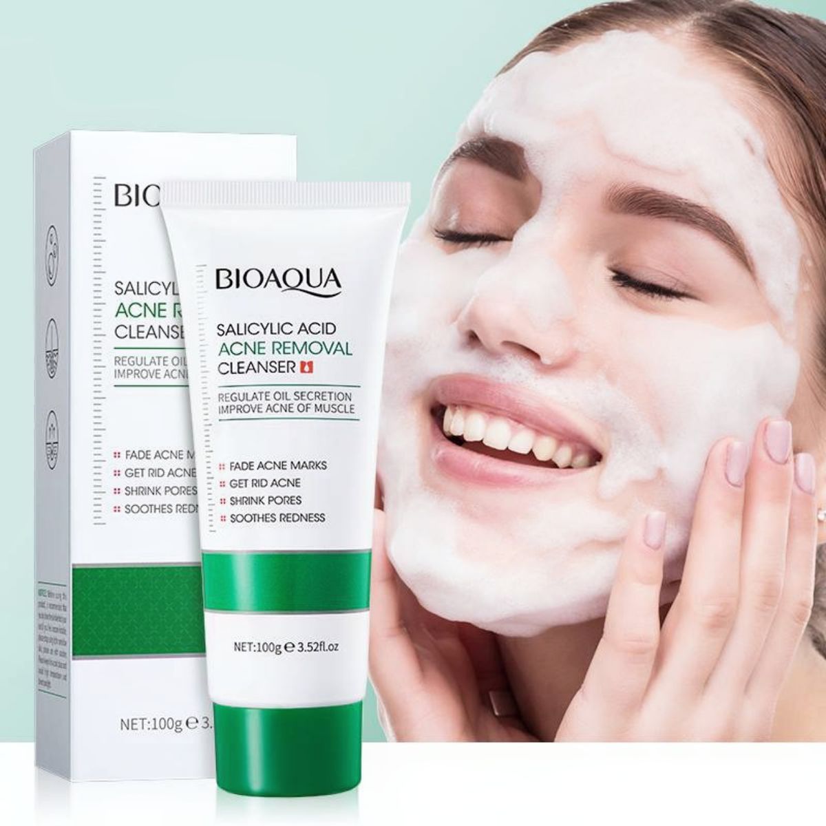 Salicylic Acid Acne Removal, Oil Control Pore Shrinking Facial Cleanser