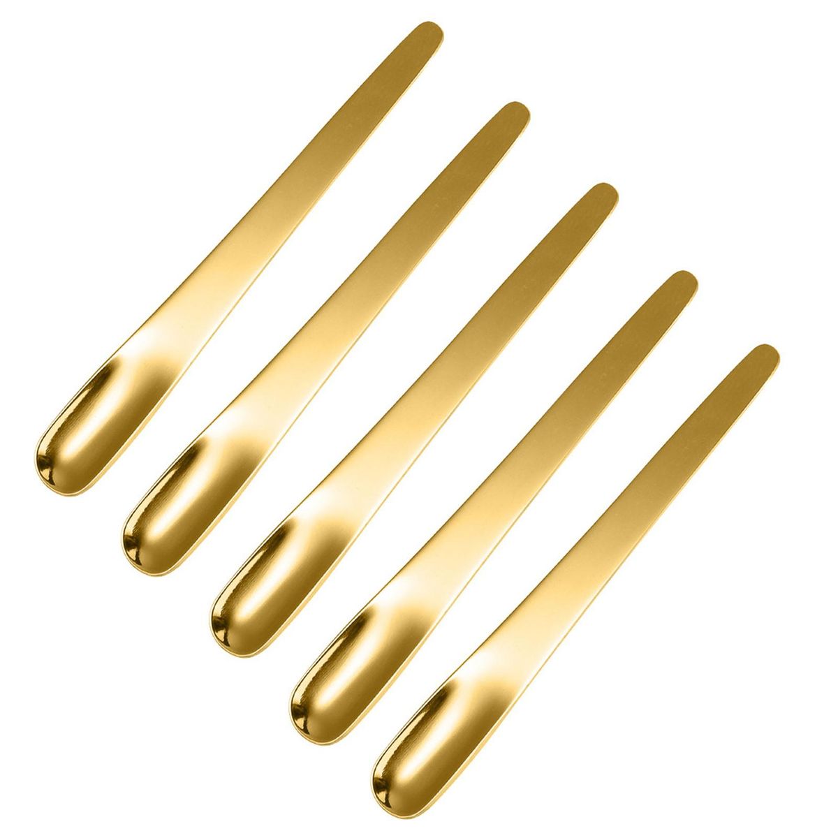 5PcsSet Tea Spoon High Hardness Yogurt Dessert Scoop Golden