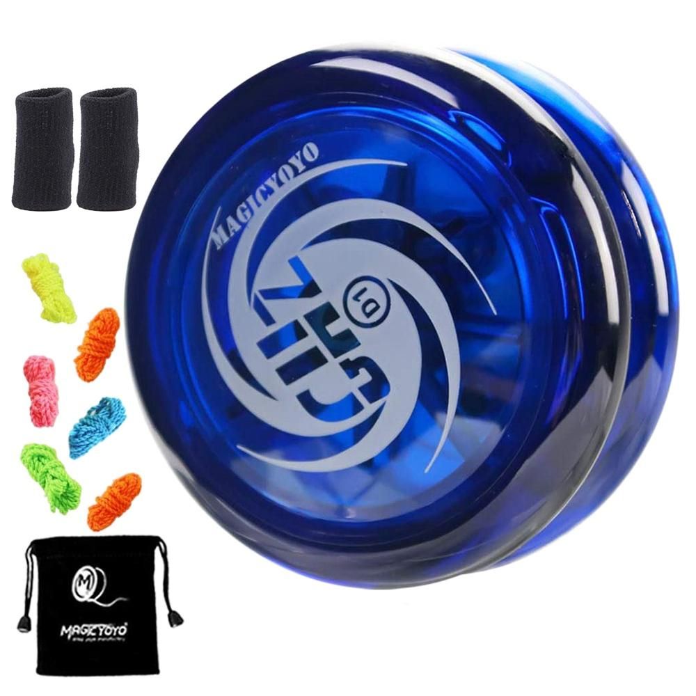 Multicolor MAGICYOYO Responsive Yoyo D1 GHZ,Professional Looping Yoyos for Kids Beginner with Yoyo Strings+Finger Cot+Yoyo Bag,Blue