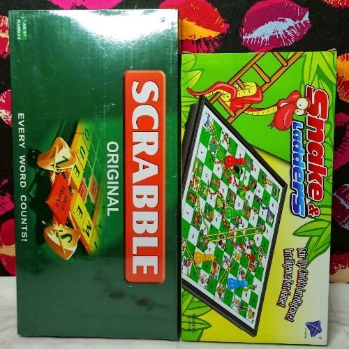 Magnetic Snake And Ladder Board And Scrable 2 In 1 Game