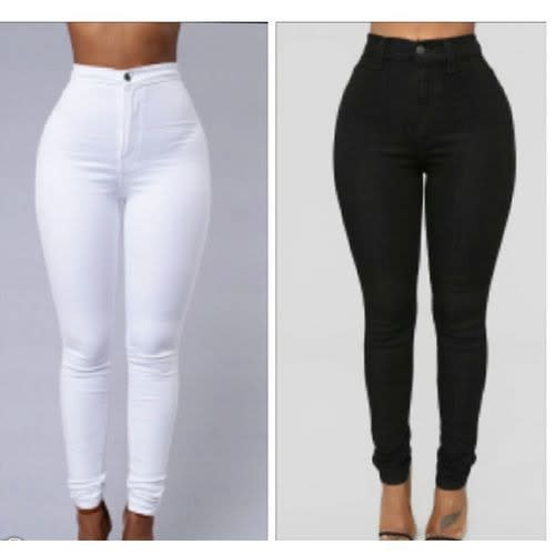 Black And White Skinny Highwaist Jeans