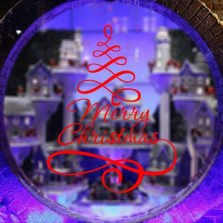 Fancytoy White & Red Merry Christmas Snowman Vinyl Wall Sticker Decals Window Decor1 Red M-18 192099 Color-0