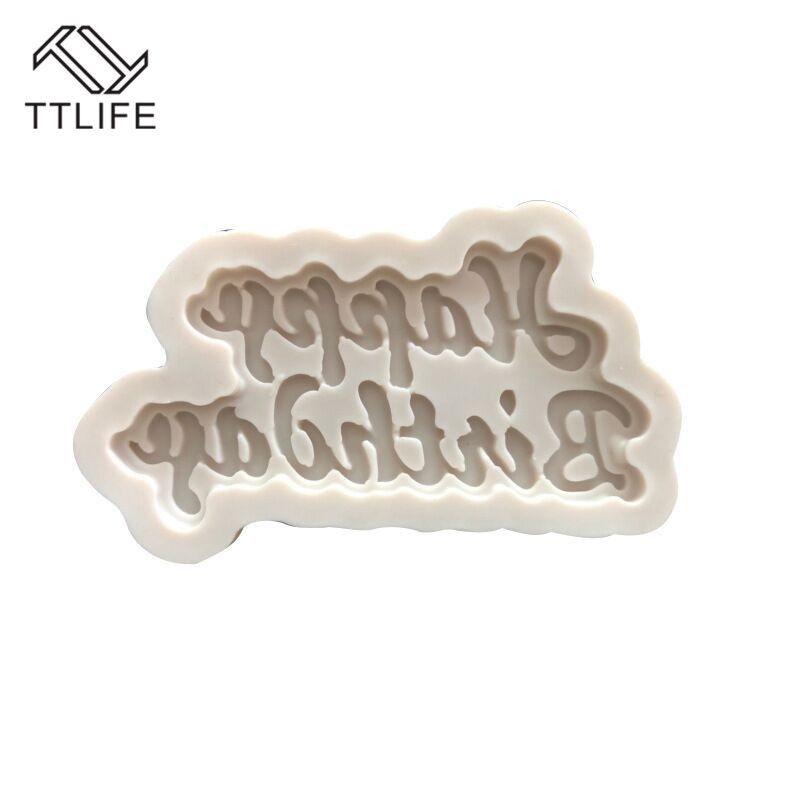 TTLIFE 3D Happy Birthday Letters Silicone Mold Ice Jelly