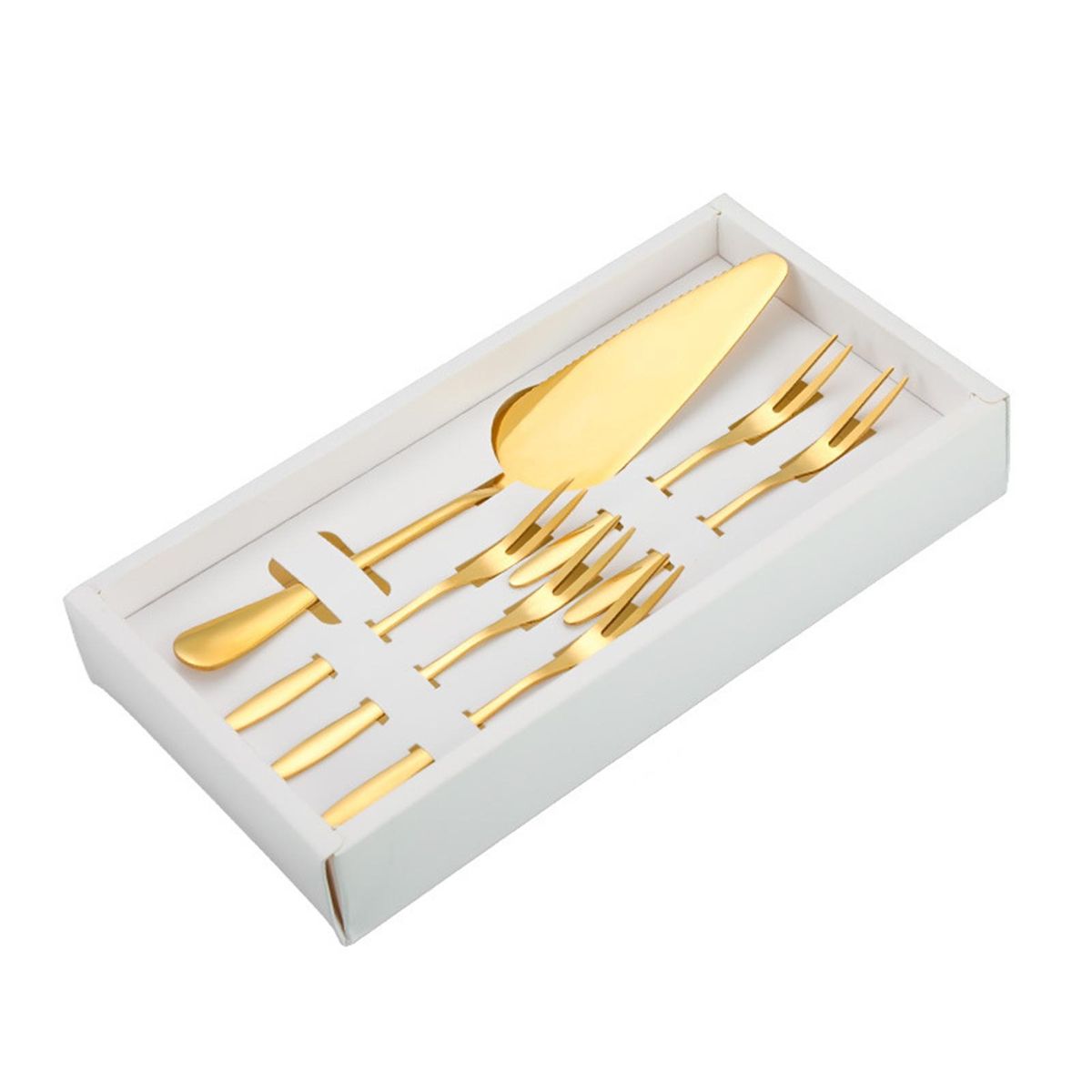 1 Set Cake Dinnerware Set Sturdy Cake Pizza Shovel Cupcake Fork Set Golden
