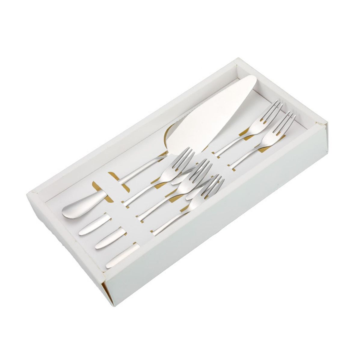 1 Set Cake Dinnerware Set Sturdy Cake Pizza Shovel Cupcake Fork Set Silver