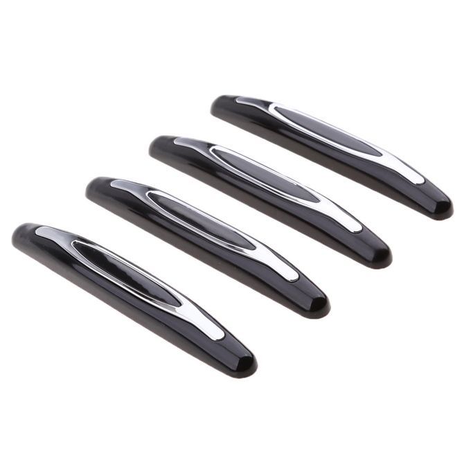 4pcs Black Car Door Bumper Scratch Crash Protector Exterior Black