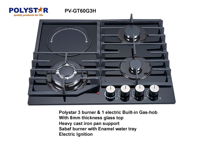 3 Burners Gas Hob In-built Pv-gt60g3h
