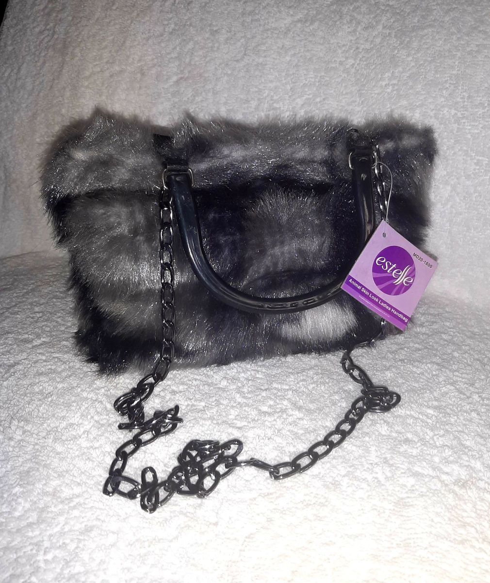 Girls Stylish Animal Skin Look Fur Bags