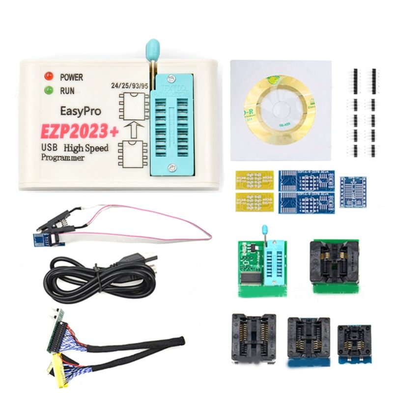USB High Speed EZP2023  Programmer Support 25 FLASH  24 25 93 95  + 5-12 Adapters  FLASH Programming