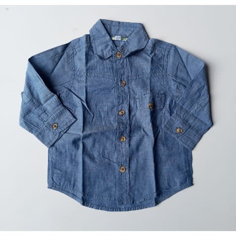 Vertbaudet Long Sleeve Silk Shirt For Baby Boy