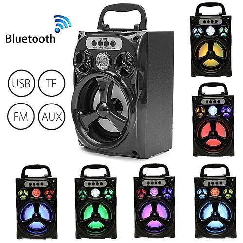 LED Bluetooth Wireless Portable USB/TF/AUX/FM Radio Stereo Outdoor Bass Speaker HT-S