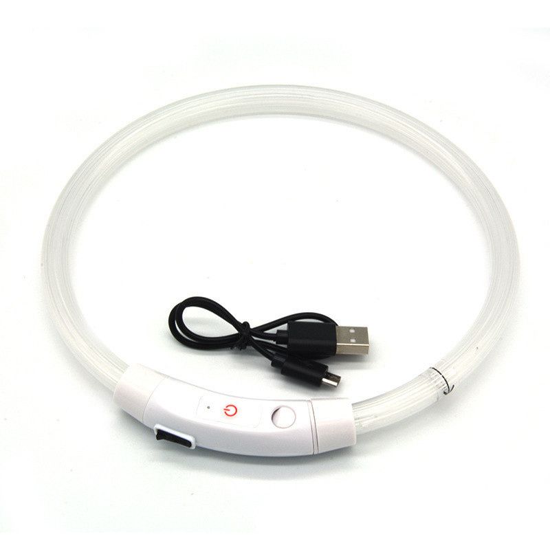USB Charging Luminous LED Dog Collar Leash Leads Detachable