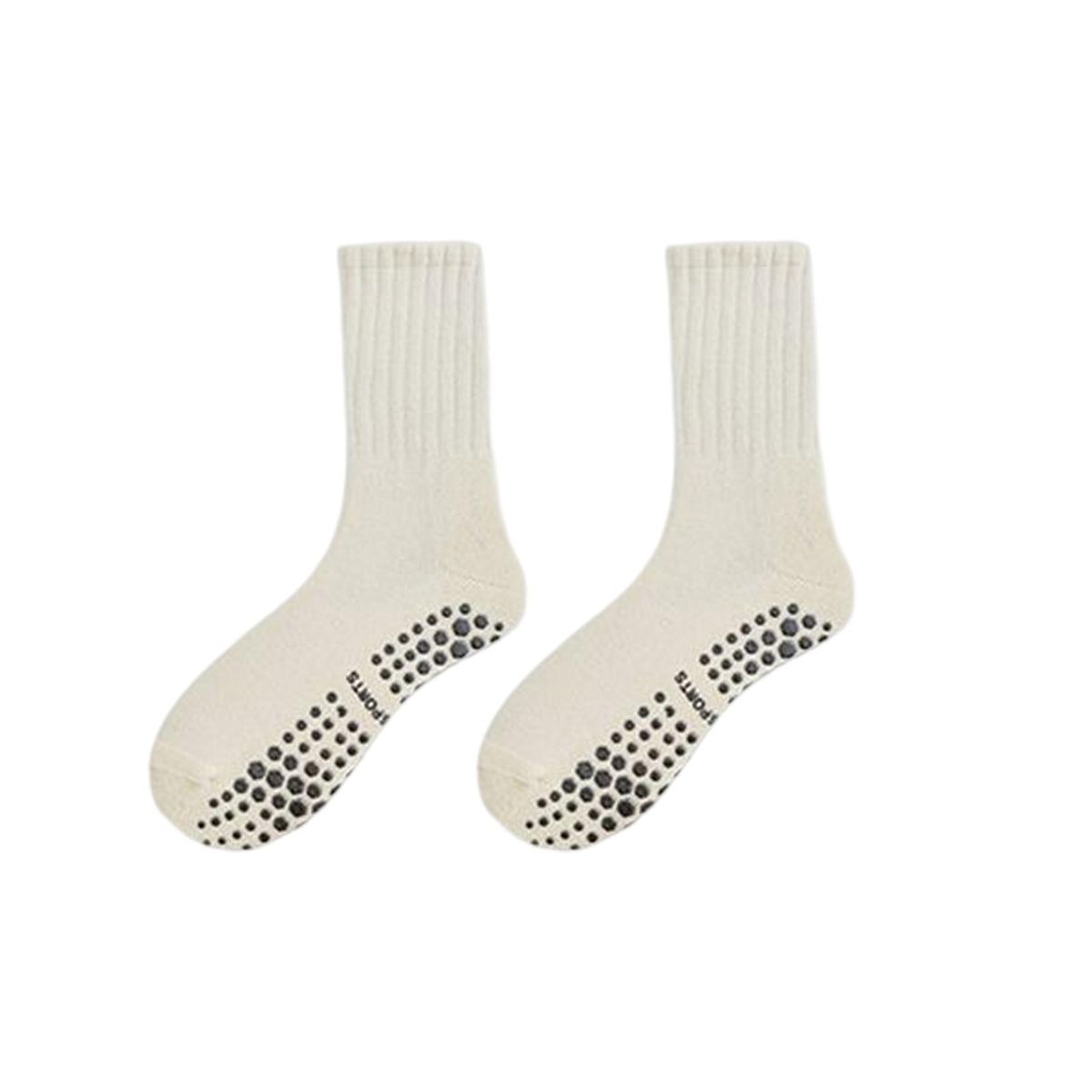 1 Pair Mid Tube Socks Autumn And Winter Long Yoga Socks White