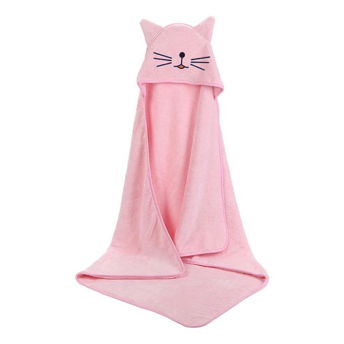 Baby Hooded Towel Bath Washcloths Soft Coral Fleece Beach Pink