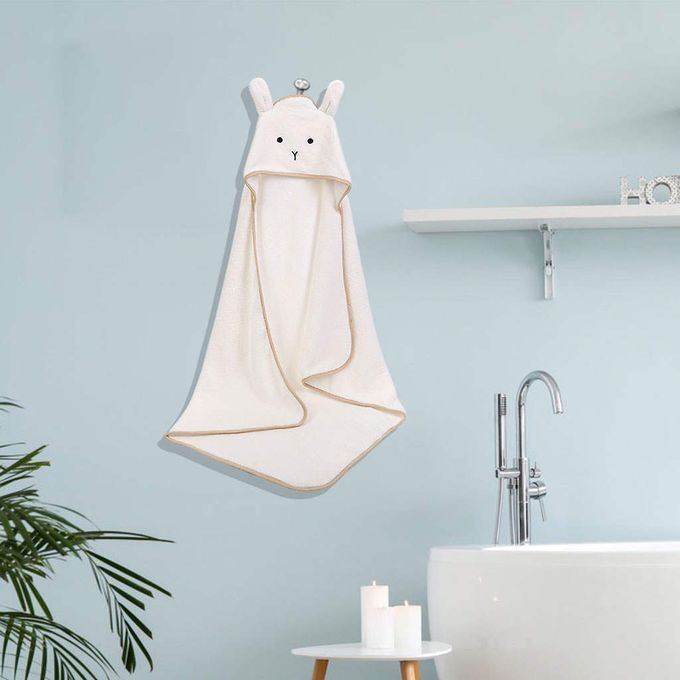 Baby Hooded Towel Bath Washcloths Soft Coral Fleece Beach White