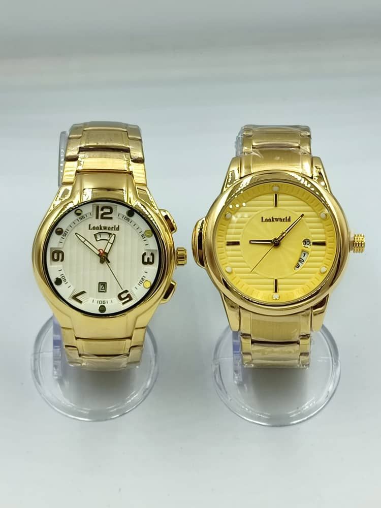 High Quality Sophisticated Gold Wristwatch 2pcs