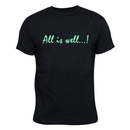 All Is Well Print T-Shirt - Black