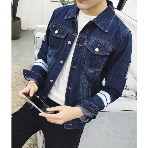 Jeans Jacket Fleece- Blue Denim