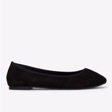 Wide Fit Black ‘prism’ Ballerina Pumps